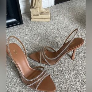 ZARA Rhinestone Vinyl High Heel Sandals